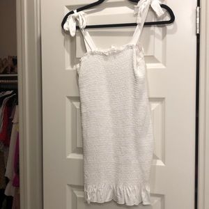 White Scrunched Dress